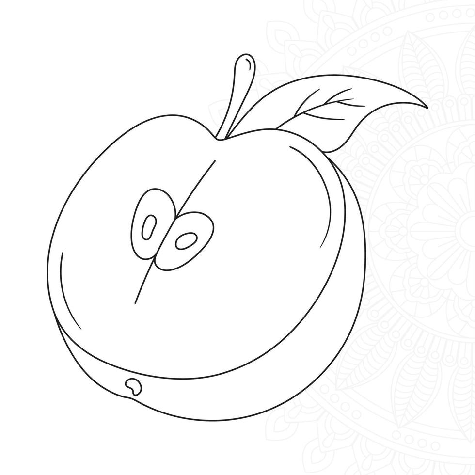 dibujos de manzanas para colorear para ninos vector