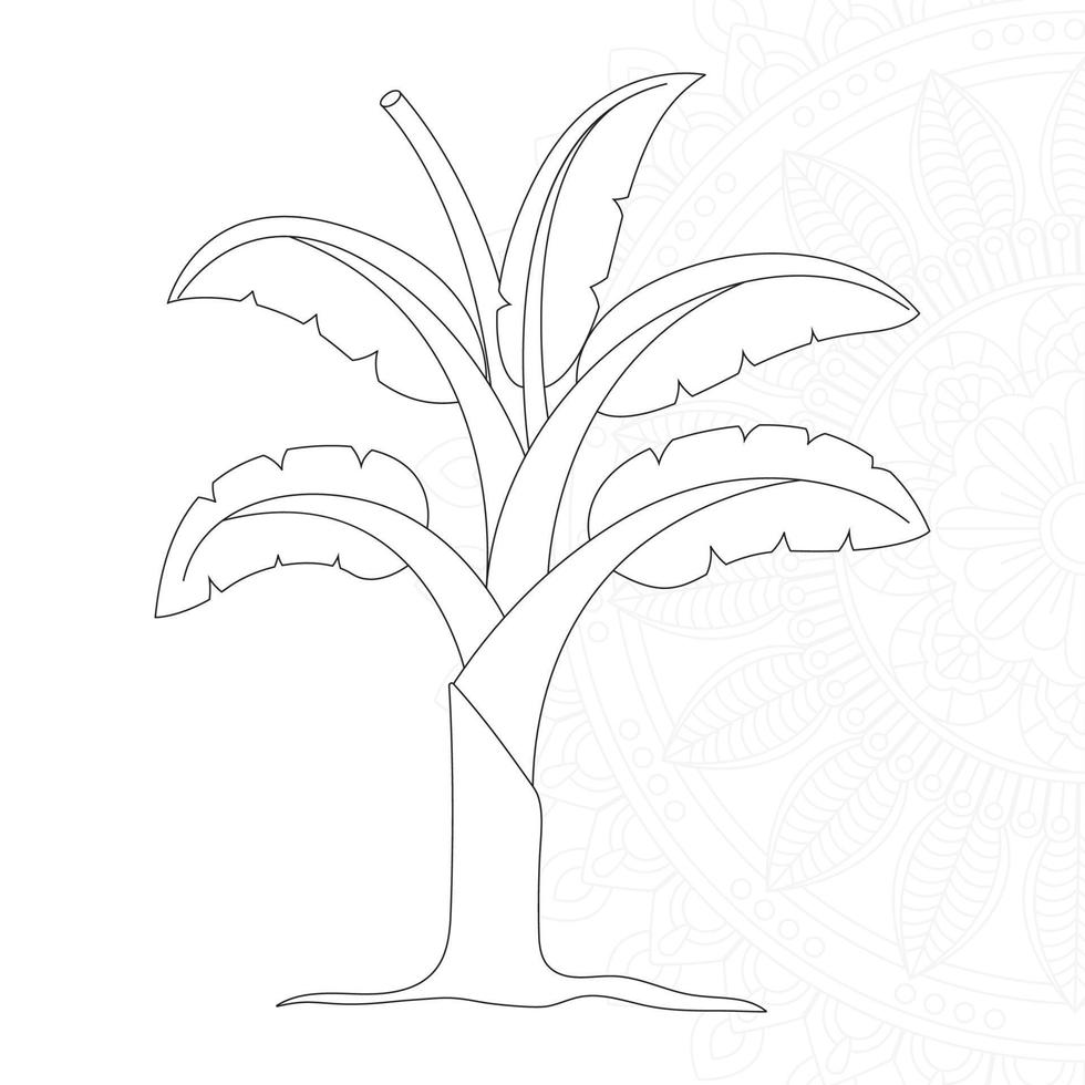 Banana tree Coloring Pages for Kids vector