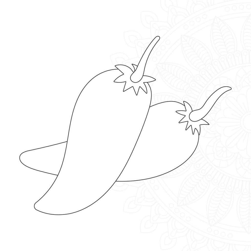 Pepper Coloring Pages for Kids vector