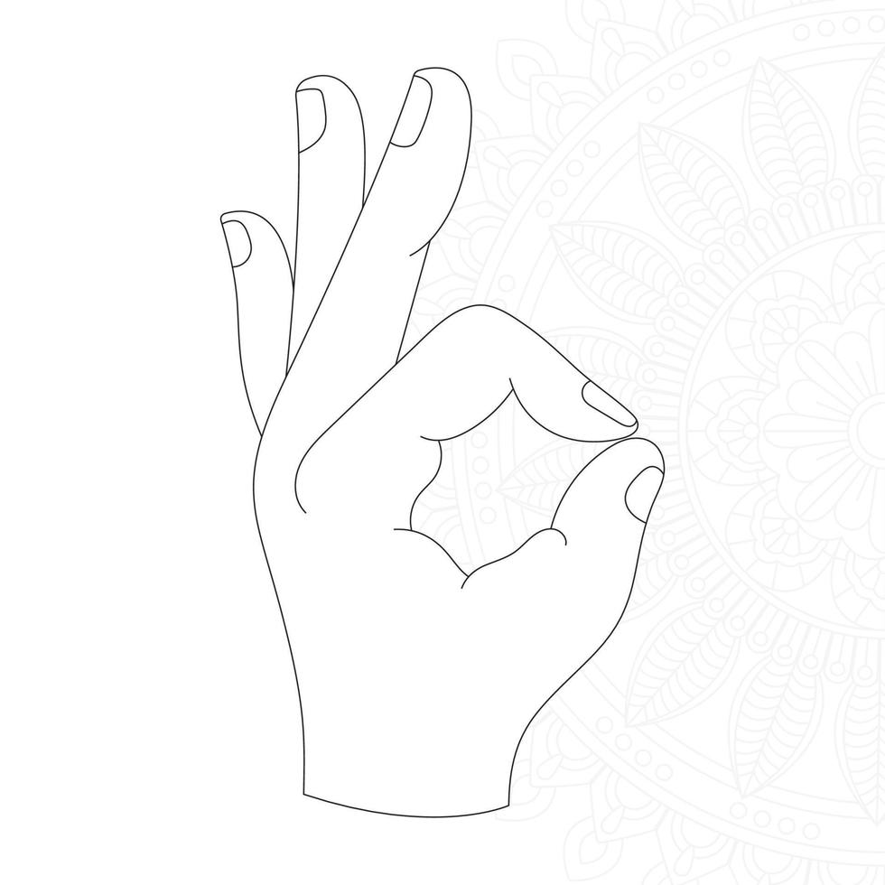 Hand Coloring Pages For Kids vector