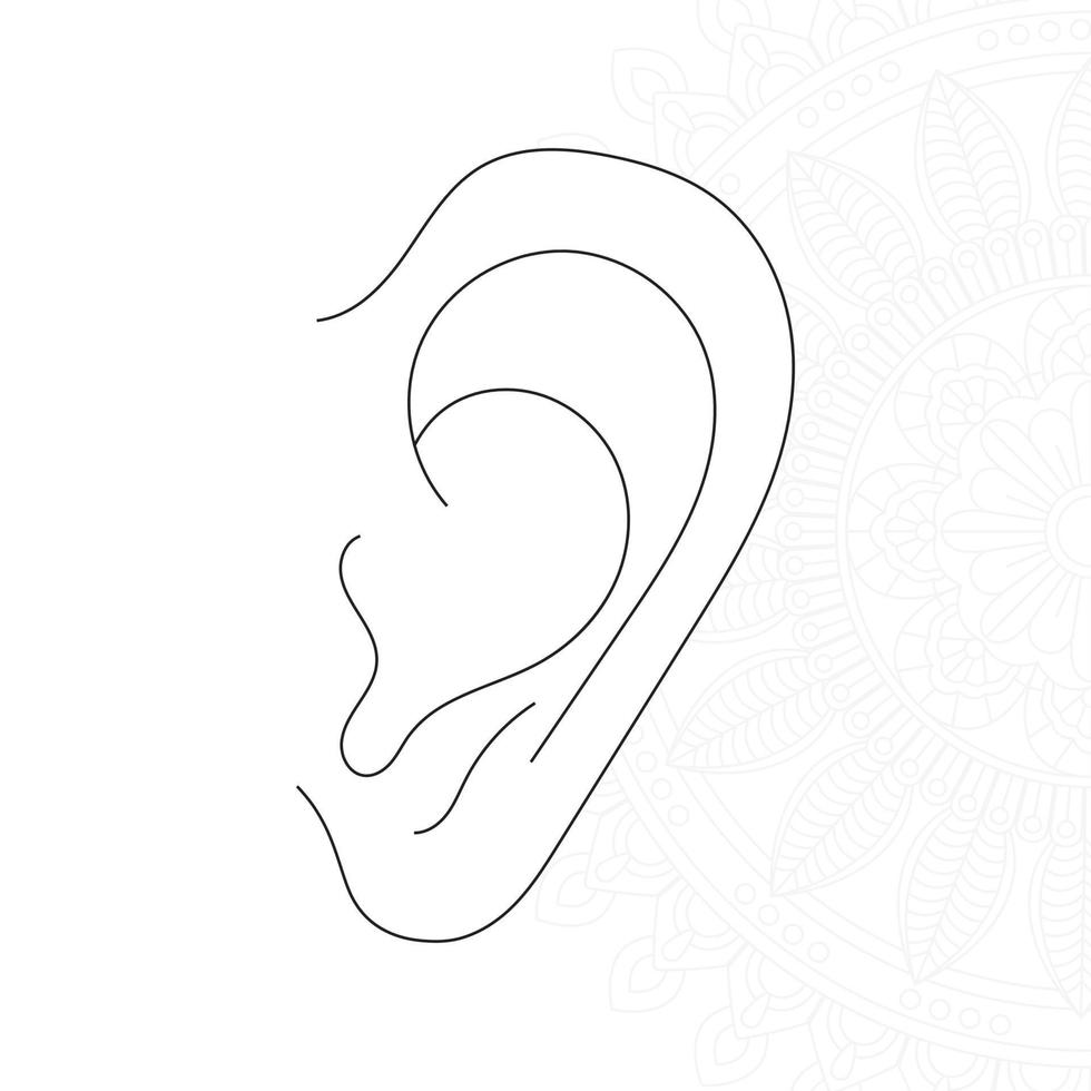 Ears Coloring Pages For Kids vector