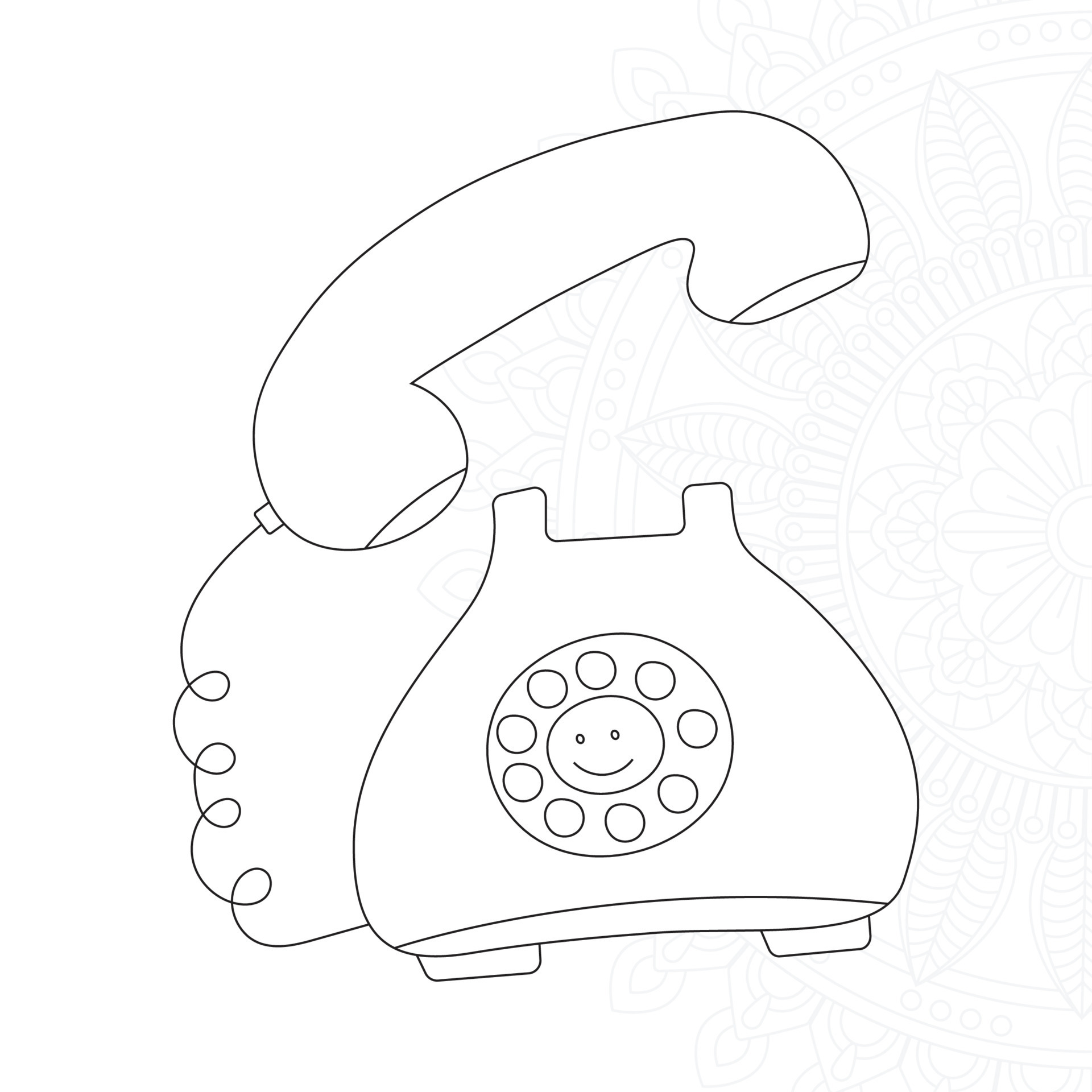 Telephone Coloring Pages For Kids - Telephone Coloring Pages For Kids Free Vector 