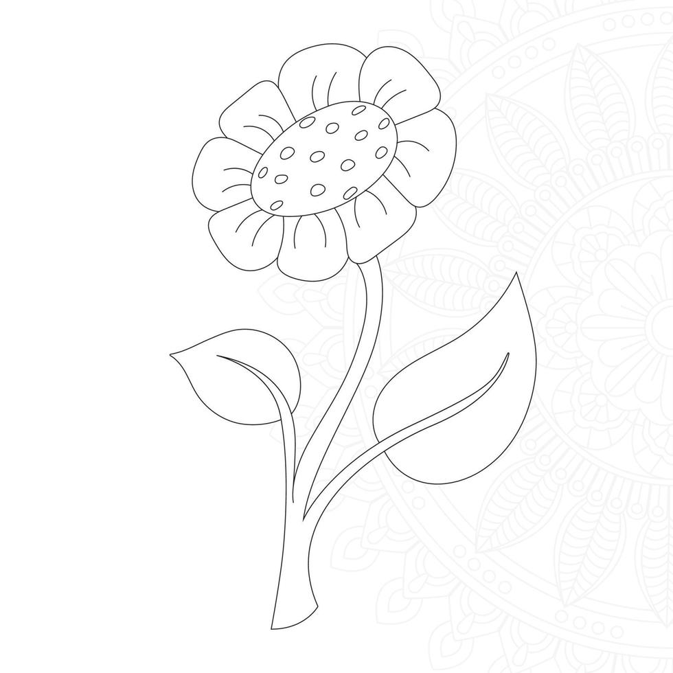 Flower Coloring Pages For Kids vector