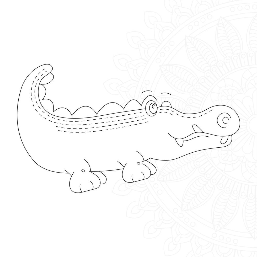 Crocodile Coloring Pages For Kids vector