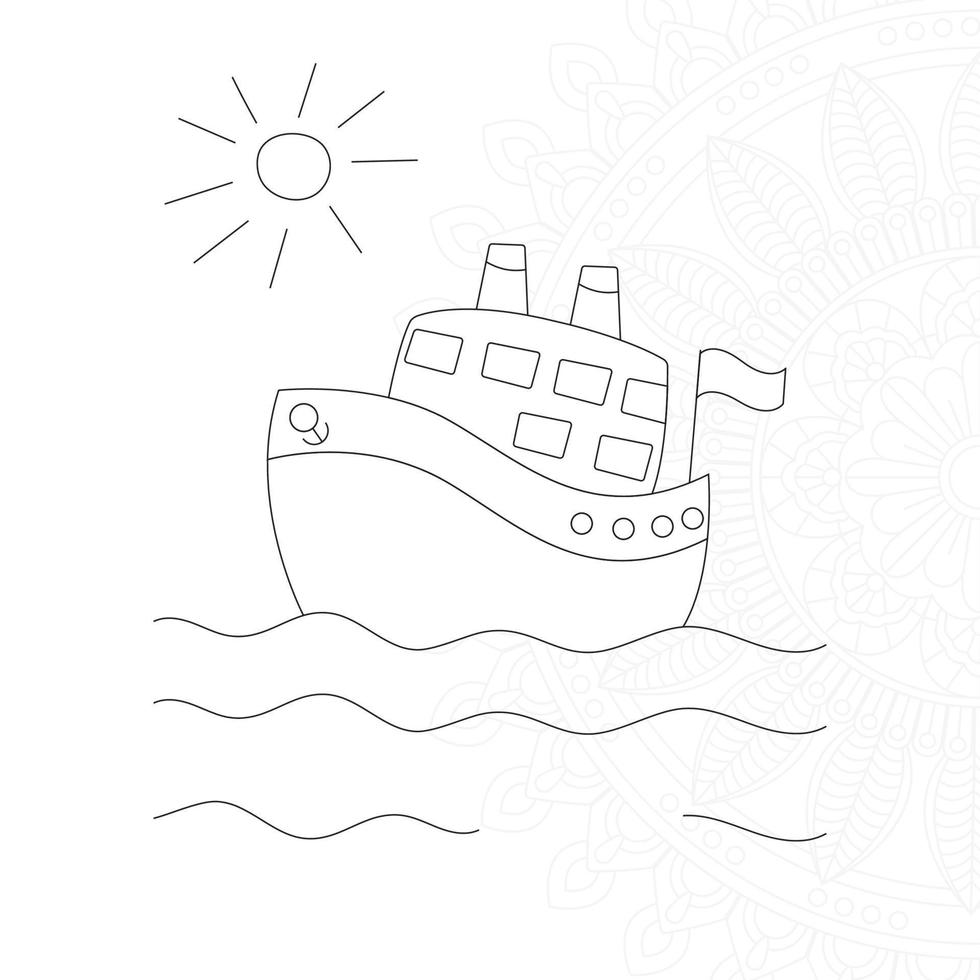 dibujos de barcos para colorear para niños 7420034 Vector en Vecteezy