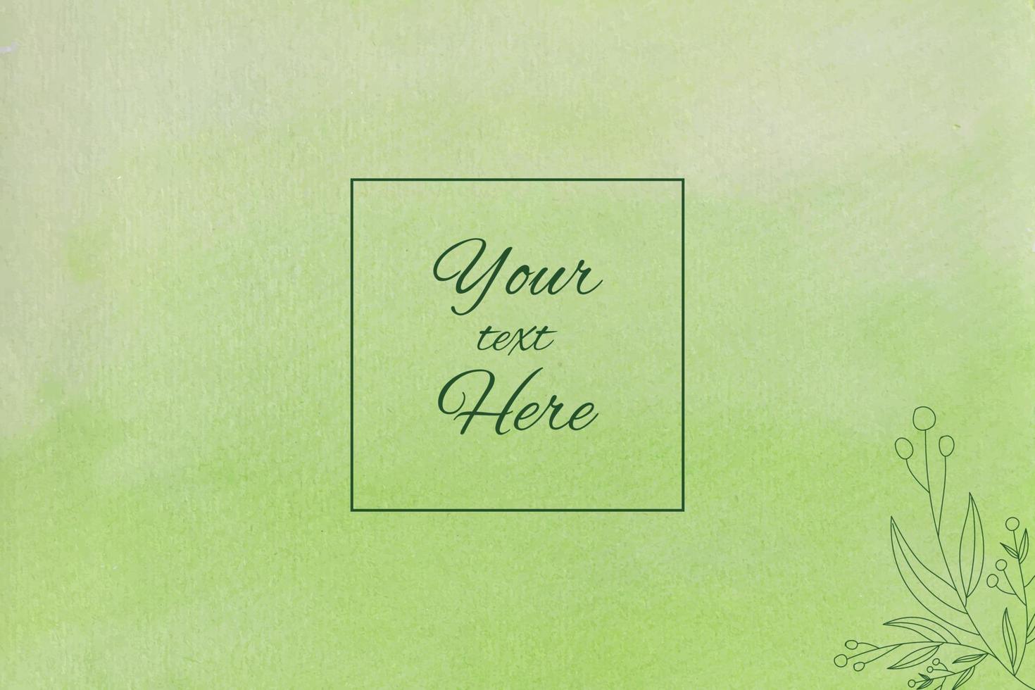 Soft green abstract watercolor background vector
