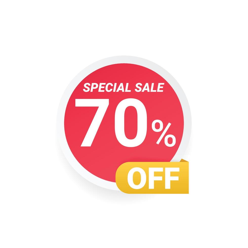 Special offer sale tag discount isolated in white background vector