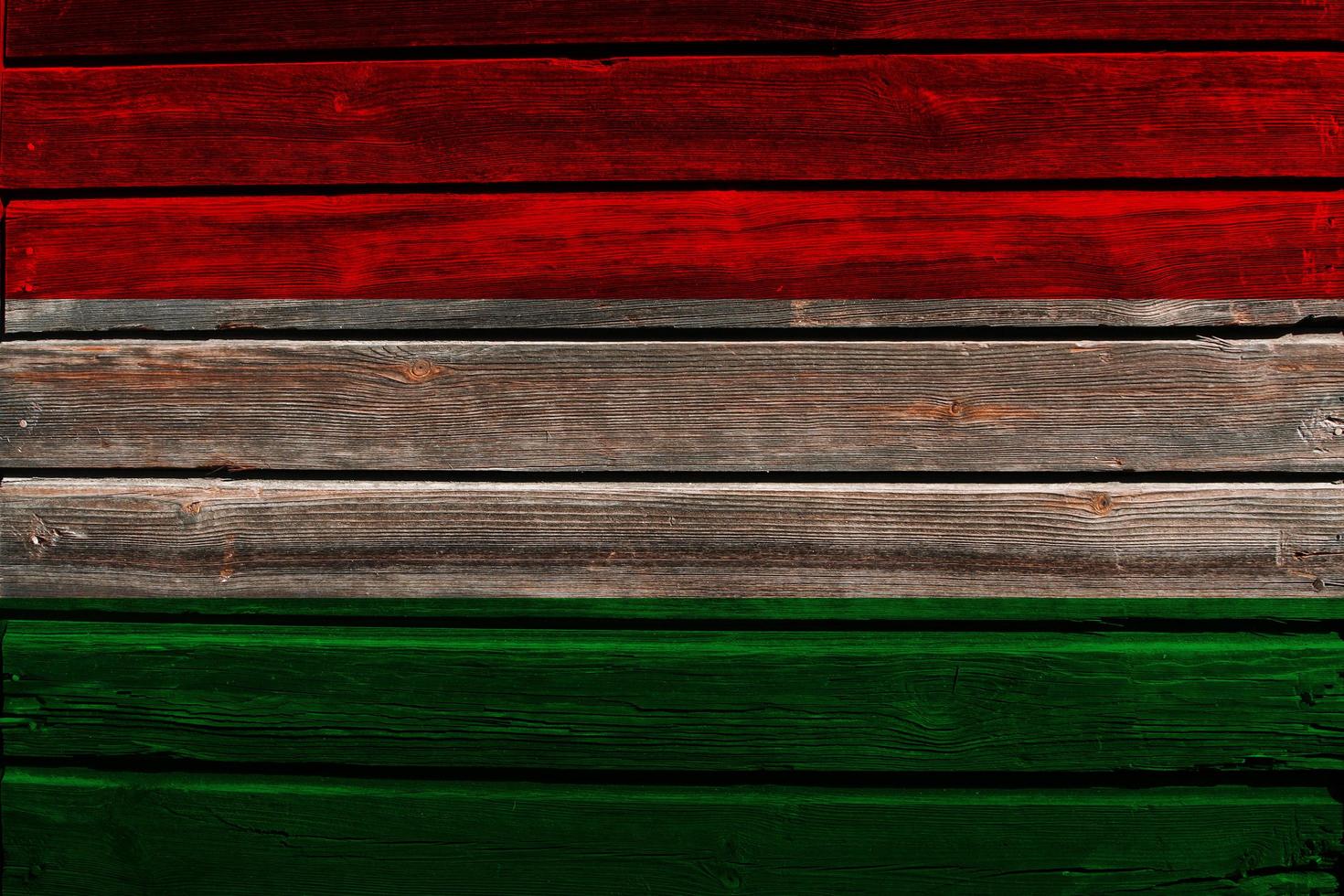 Flag of Hungary on wood photo