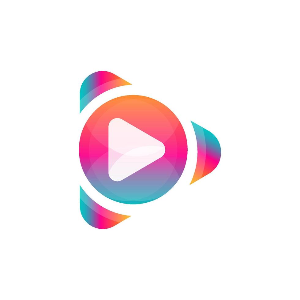 reproductor de video, diseño de logotipo de reproductor multimedia