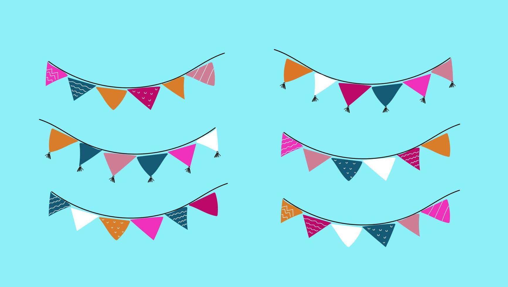 Carnival garland with flags. vector