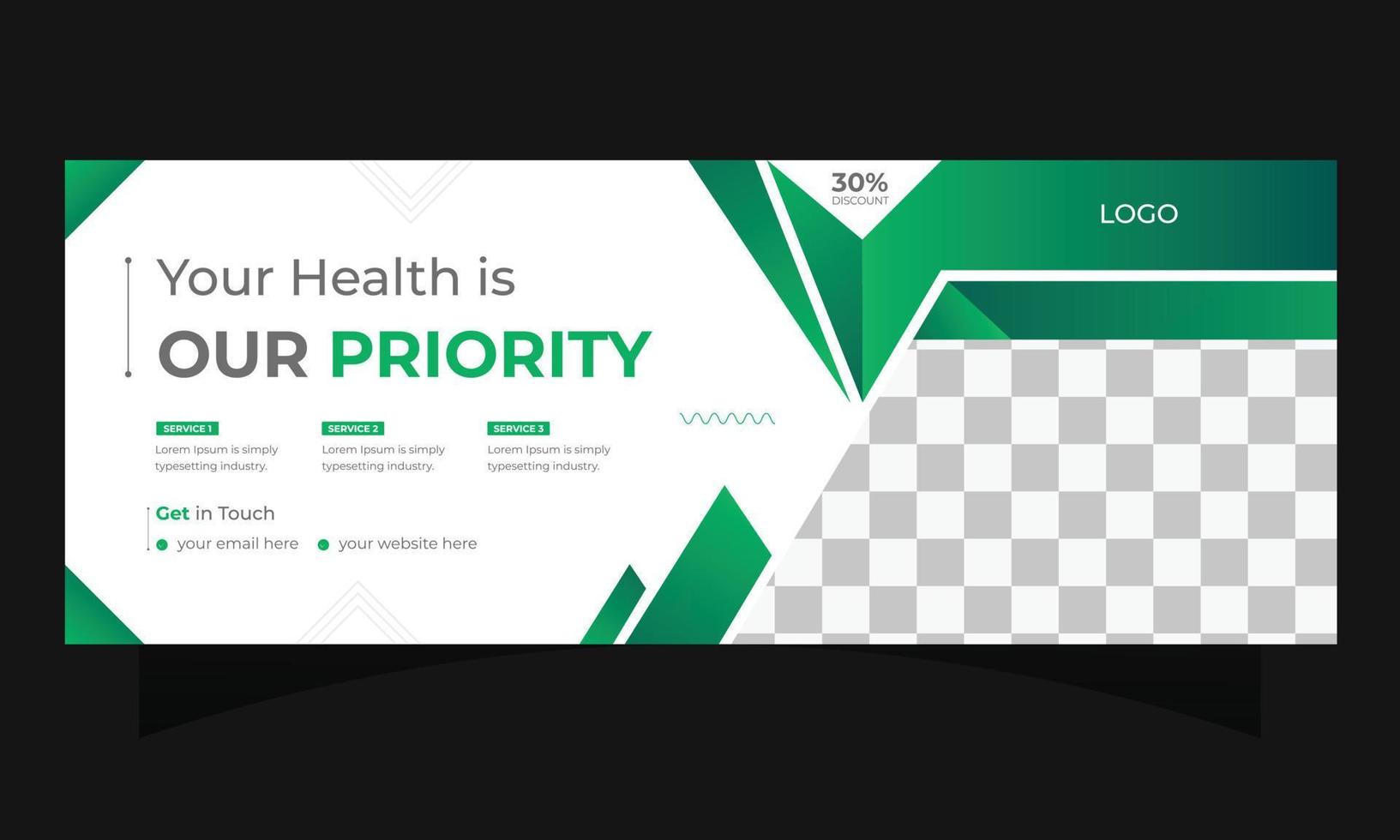 Medical social media cover design vector