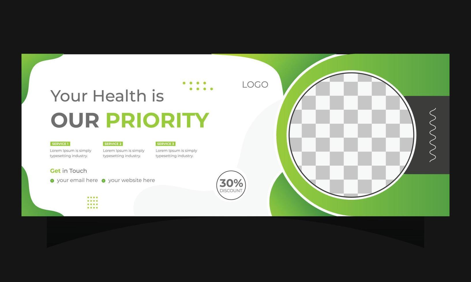 Medical social media cover design vector