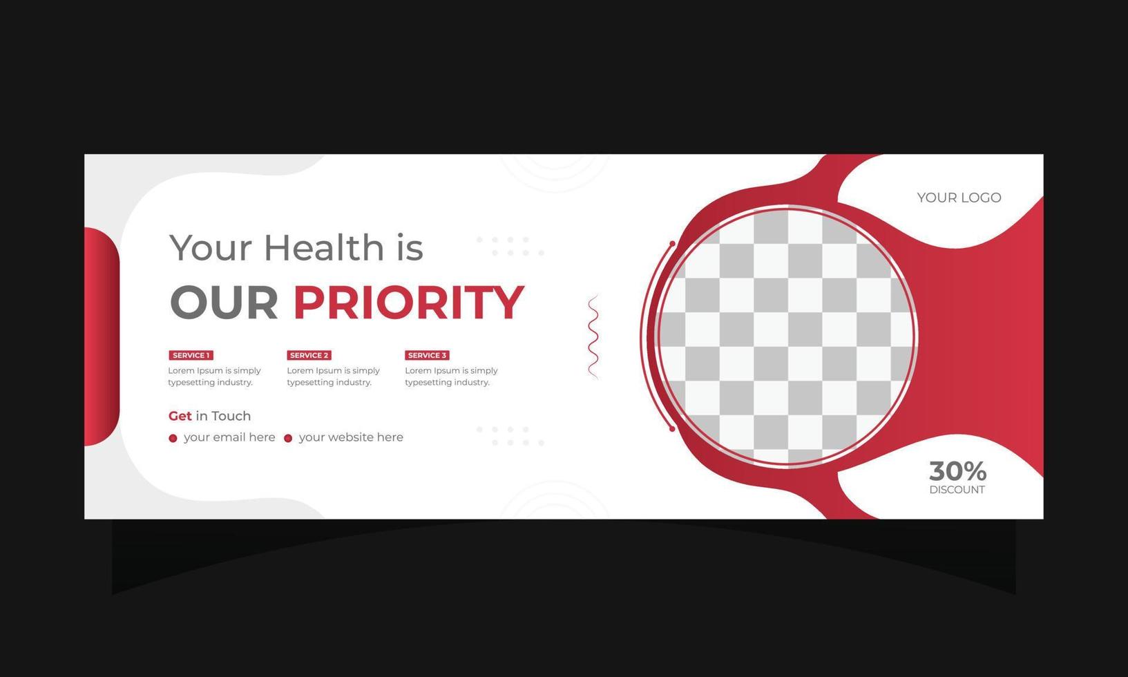 Medical social media cover design vector