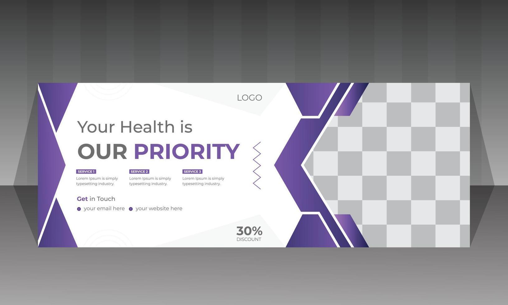 Medical social media cover design vector