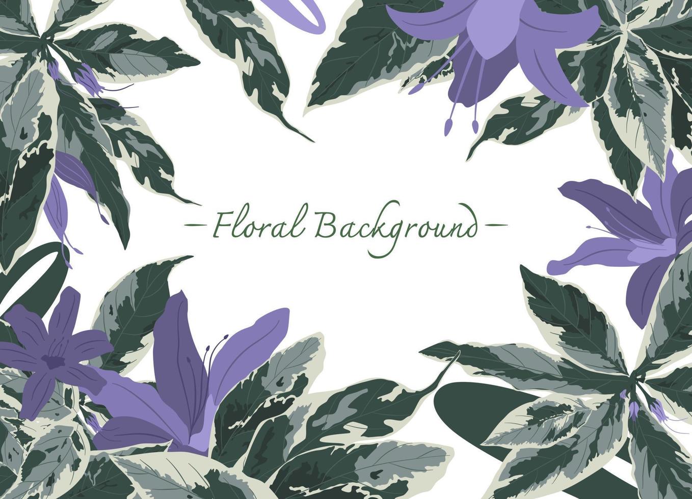foliage frame background vector