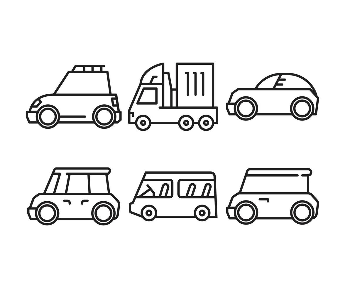 ilustración de icono de coche y transporte vector