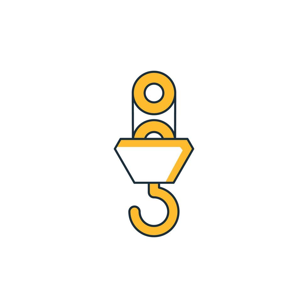 pulley with hook icon vector illustration