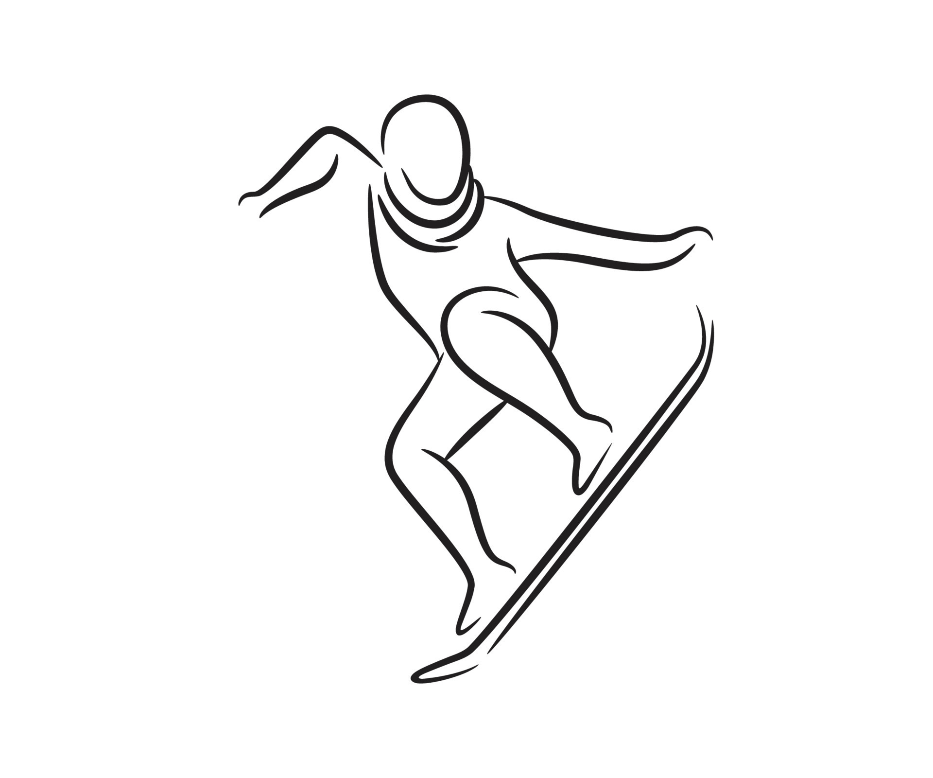 hand drawn skateboard player line illustration 7420838 Vector Art at ...