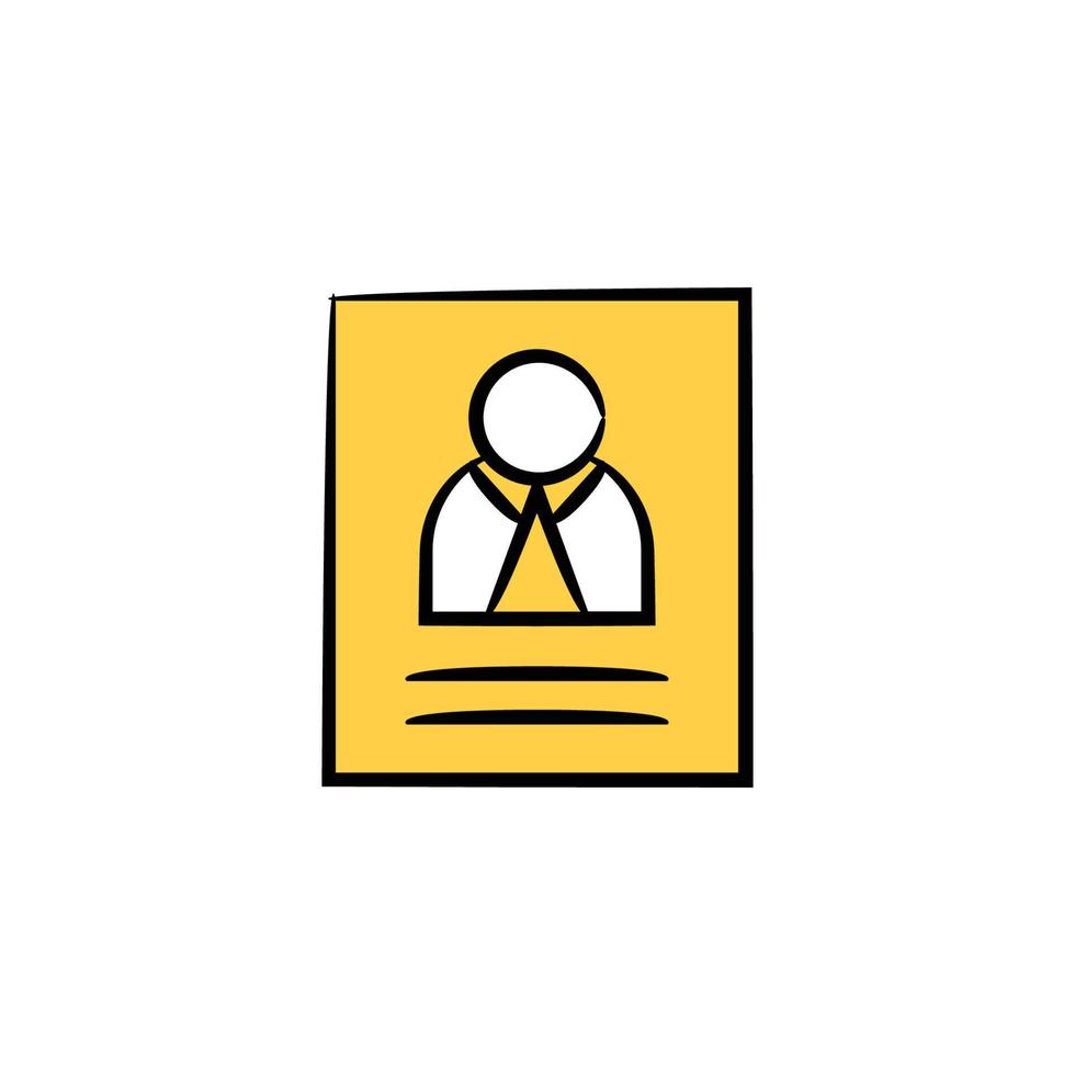 resume icon yellow theme illustration vector