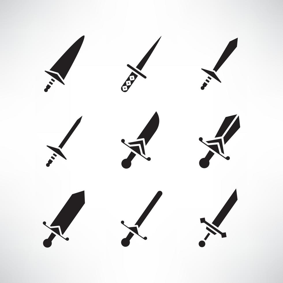 sword weapon icons set vector