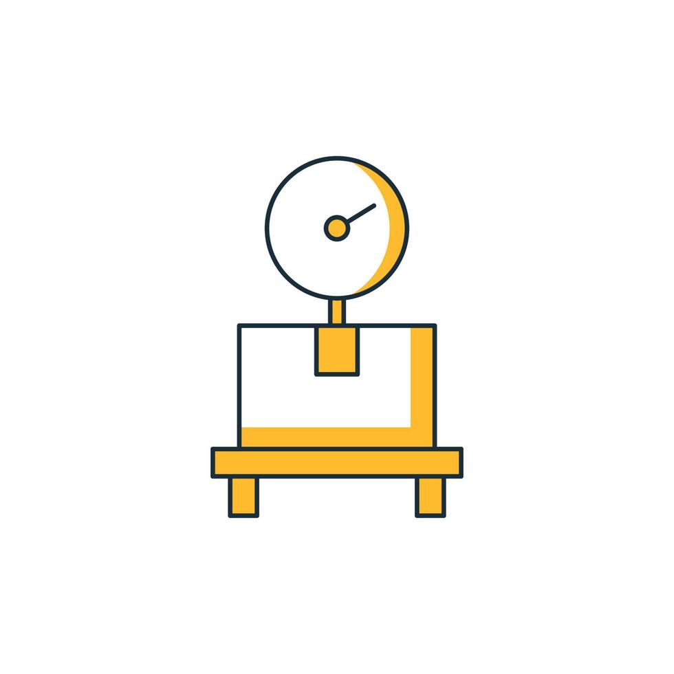 box on weight scale icon vector