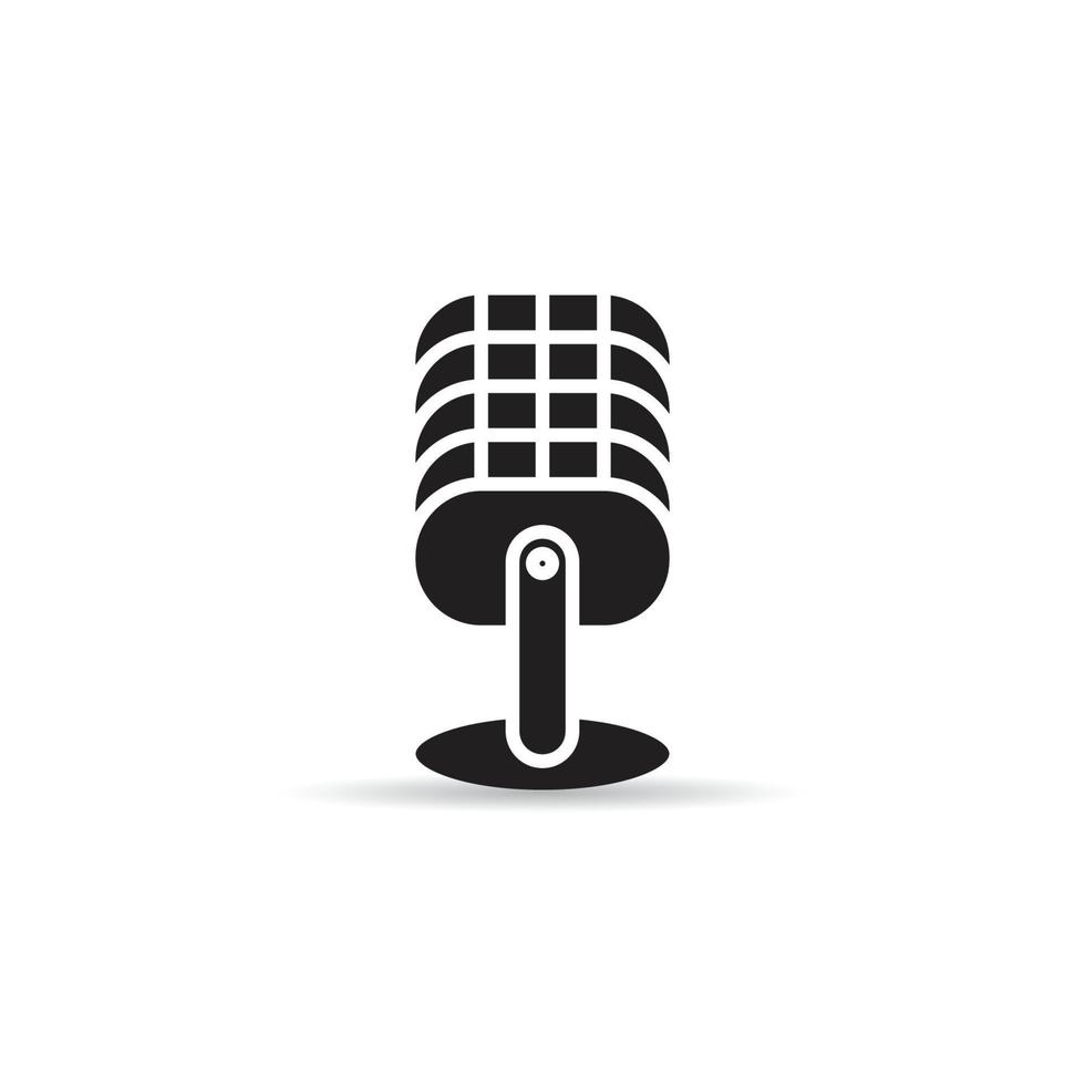 microphone on stand icon vector
