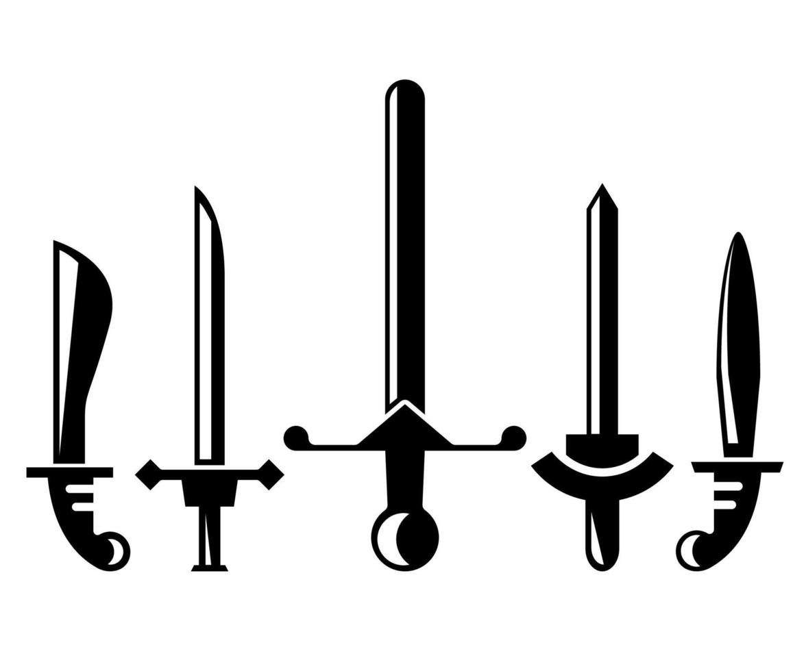 sword and dagger icons vector