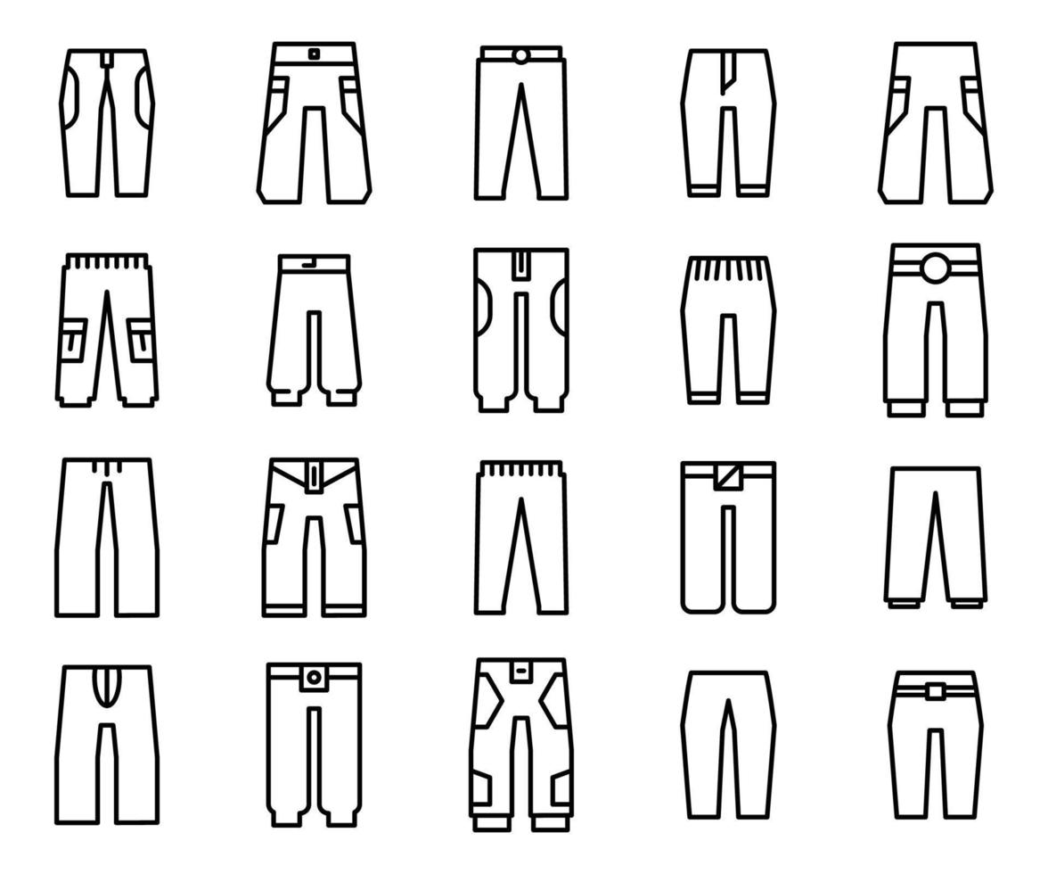 ilustración de línea de iconos de pantalón vector