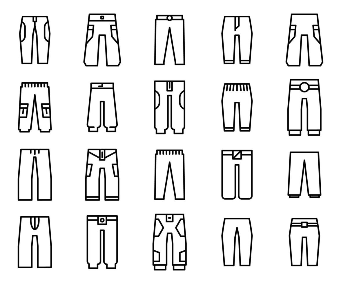 trouser icons line illustration vector