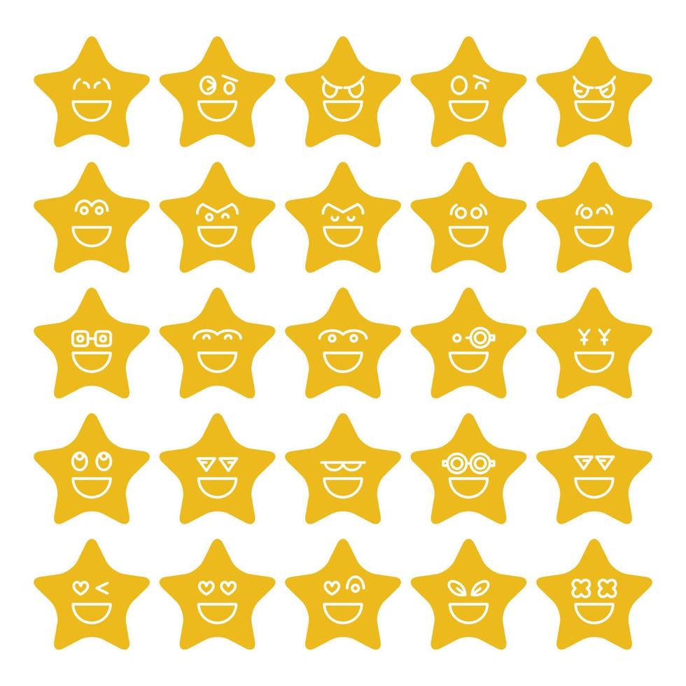 divertidos emoticonos de estrellas vector