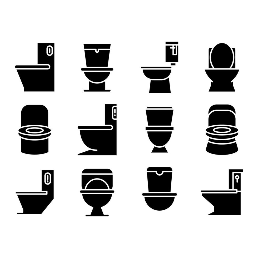 toilet bowl icons vector