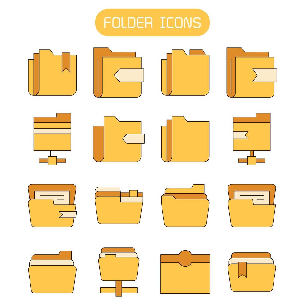 data folder icons vector