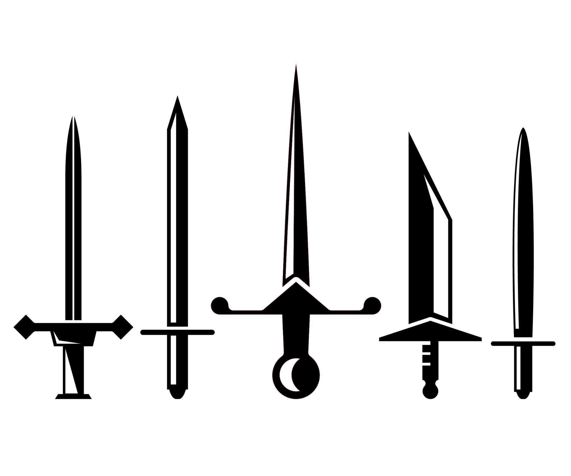 knight swords and scimitar icons 7420999 Vector Art at Vecteezy