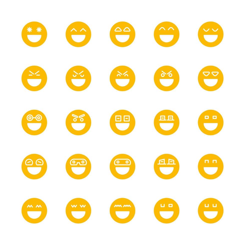 emoticons round buttons set vector