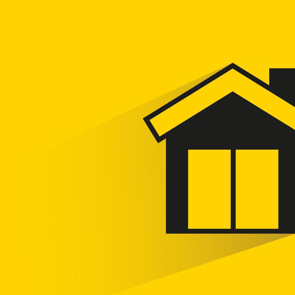 casa con sombra sobre fondo amarillo vector