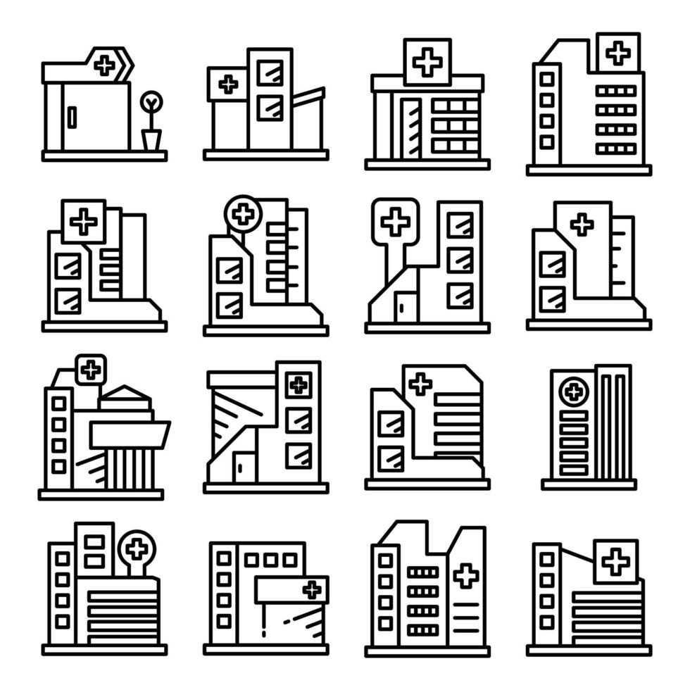 hospital and clinic icons vector