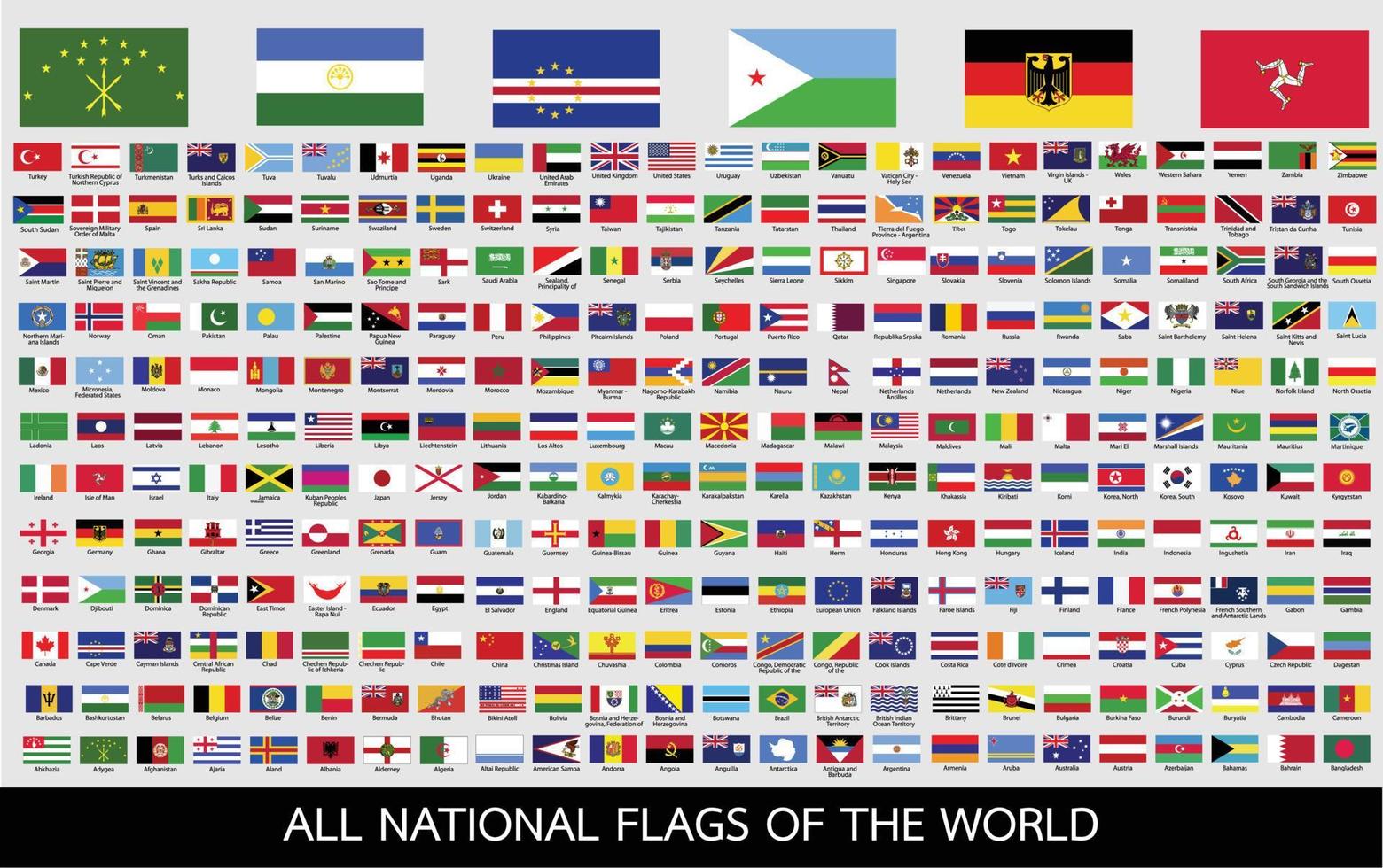 todas las banderas nacionales oficiales del mundo vector