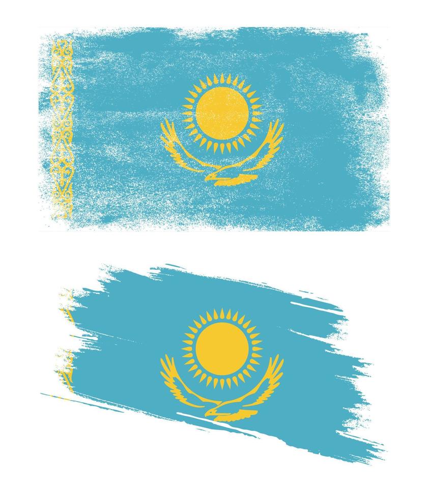 Kazakhstan flag with grunge texture vector