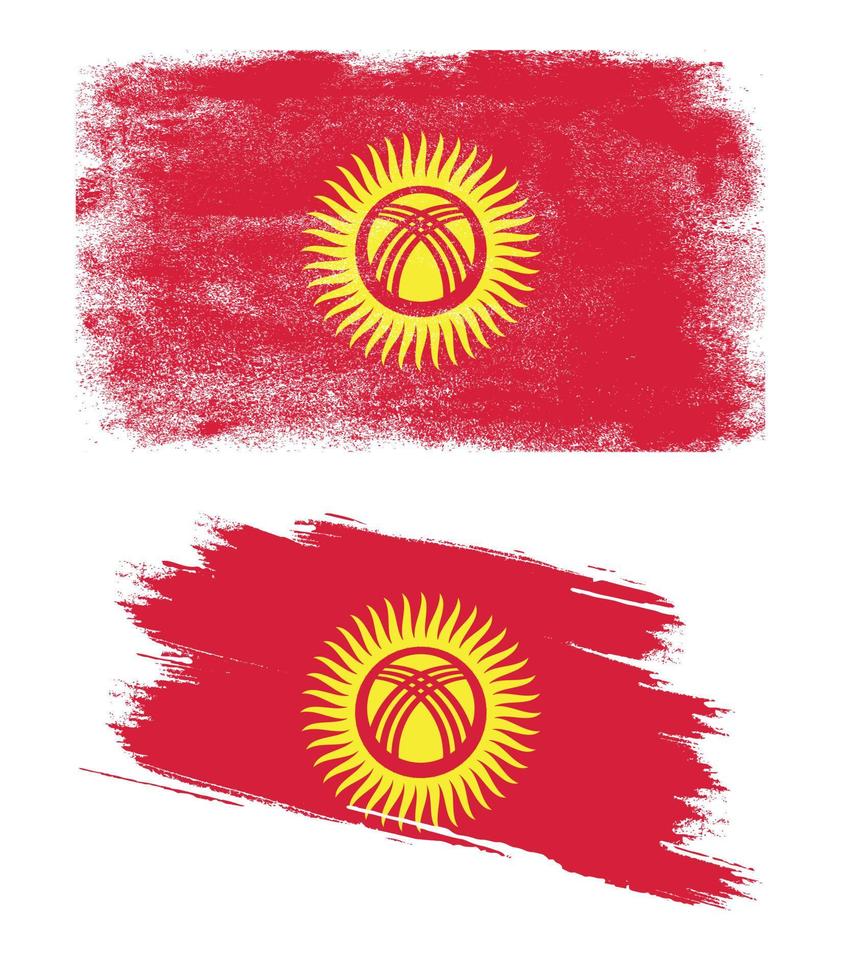 Kyrgyzstan flag with grunge texture vector