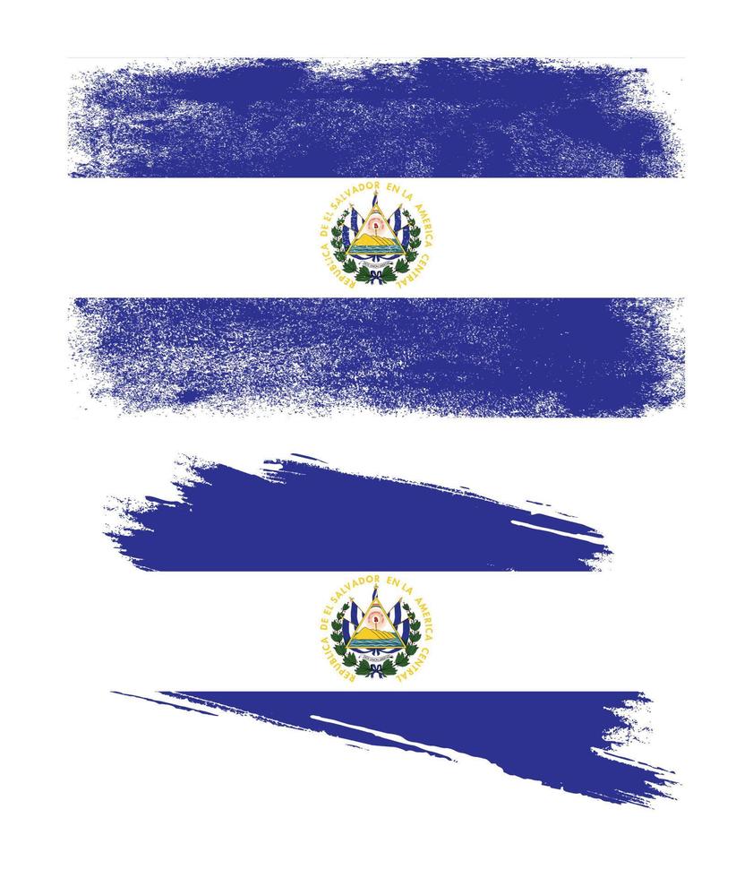 El Salvador flag with grunge texture vector