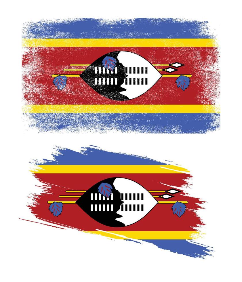 Eswatini Swaziland flag with grunge texture vector