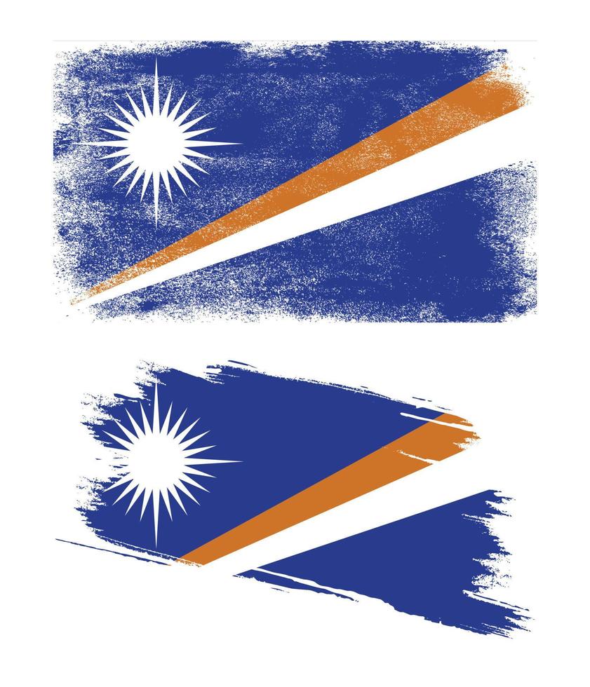 Marshall Islands flag with grunge texture vector