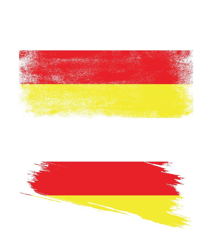 bandera de osetia del norte con textura grunge vector