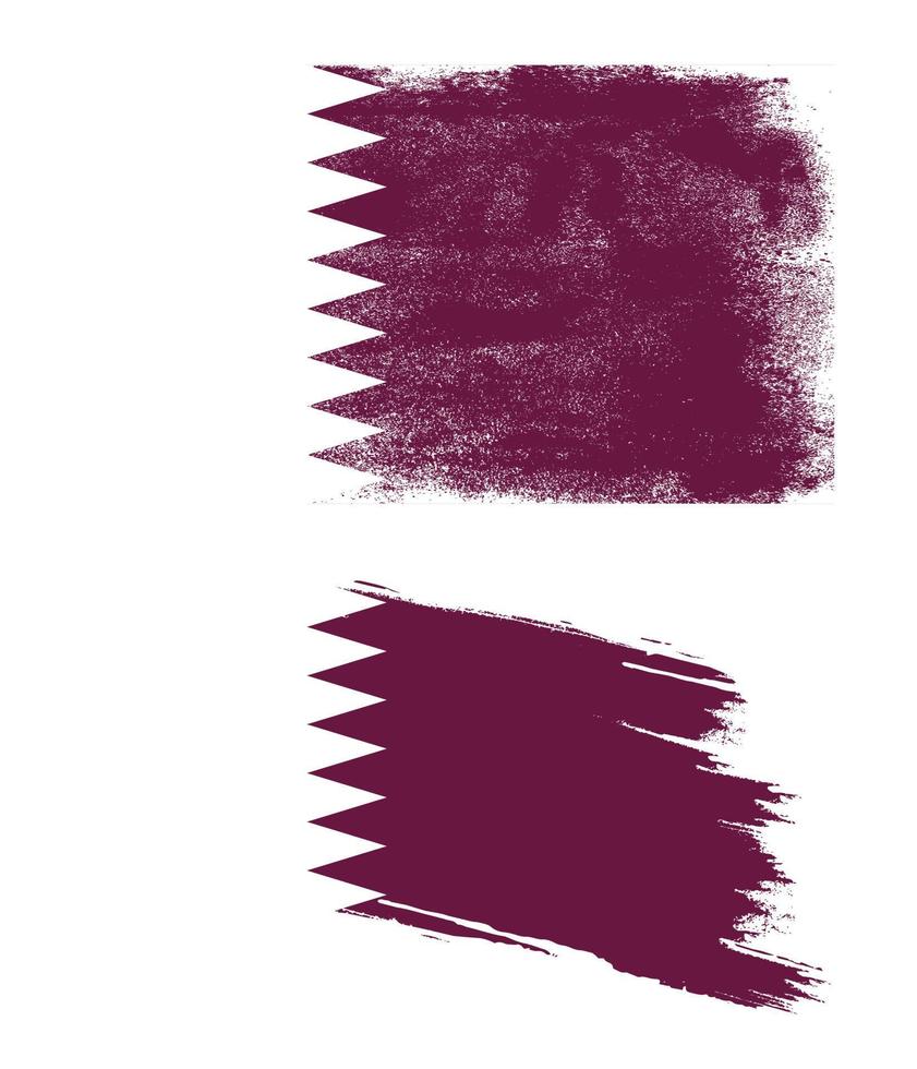 Qatar flag with grunge texture vector