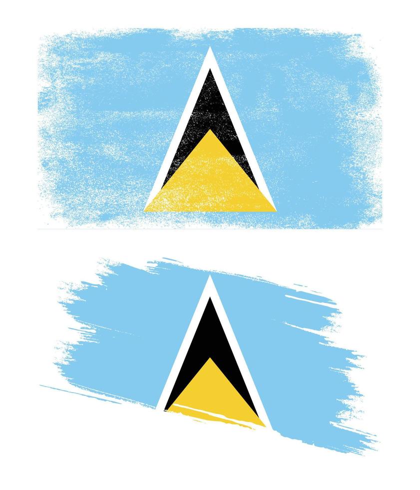 Saint Lucia flag with grunge texture vector