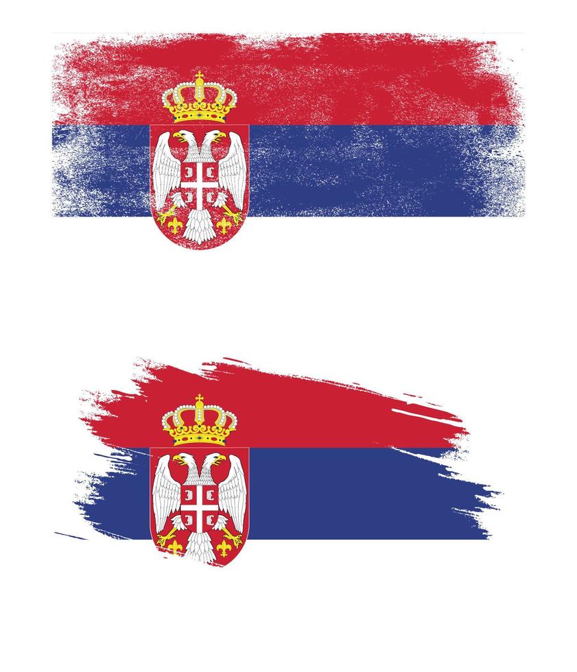 bandera serbia con textura grunge vector