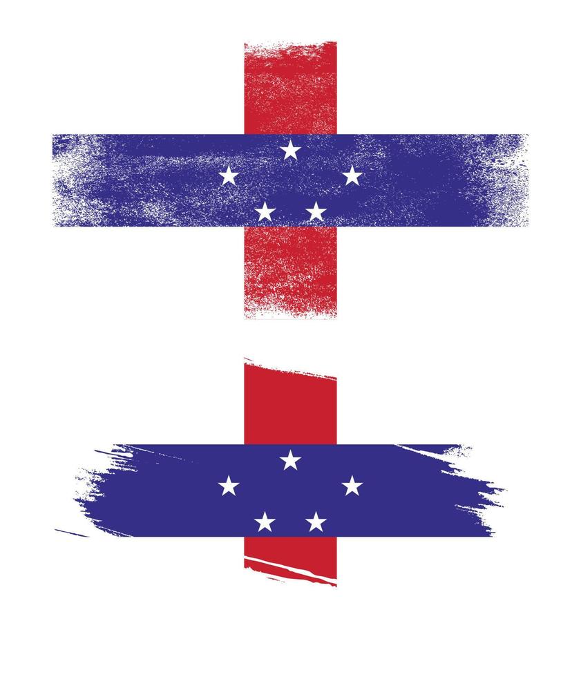 netherlands antilles flag with grunge texture vector