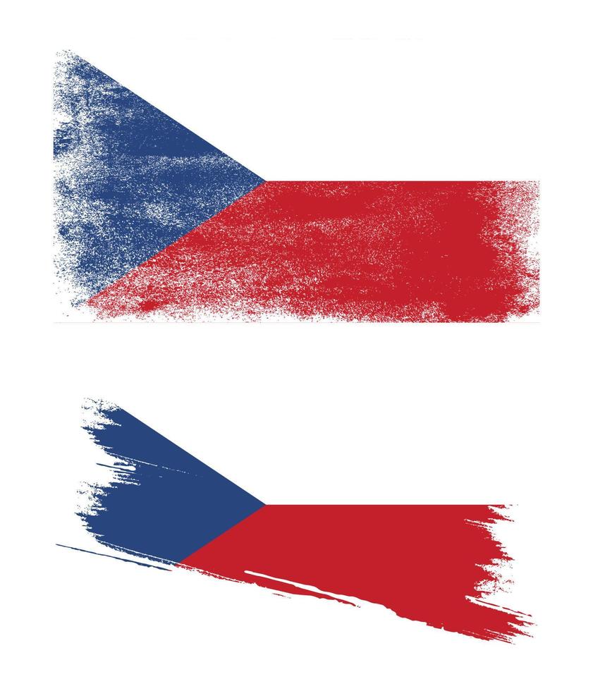 bandera de la república checa con textura grunge vector