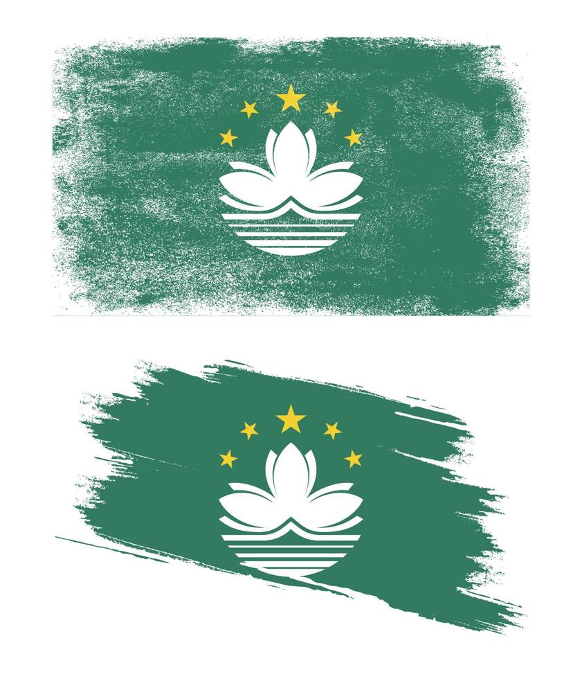 bandera de Macao con textura grunge vector