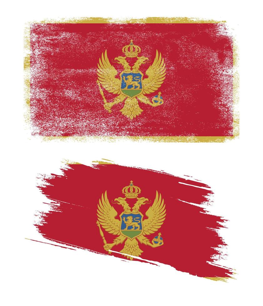 bandera de montenegro con textura grunge vector